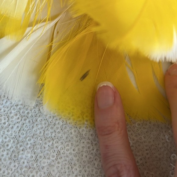 Vintage 1970s Yellow Dance Leotard with Sequins and Feathers - Child or … - Picture 11 of 15